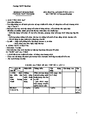 Đề kiểm tra Ngữ văn lớp 11 - Bài viết số 3 - Năm học 2016-2017 - Trường THPT Tân Bình